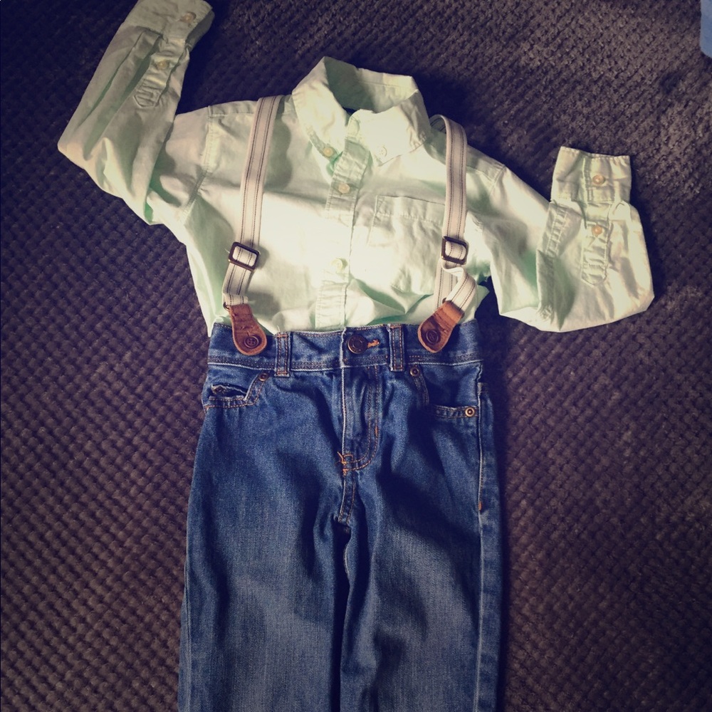 Boys jeans with suspenders